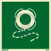 Marine Safety Sign, IMO Life Saving App. Symbol: Lifebuoy with Line - Without Text